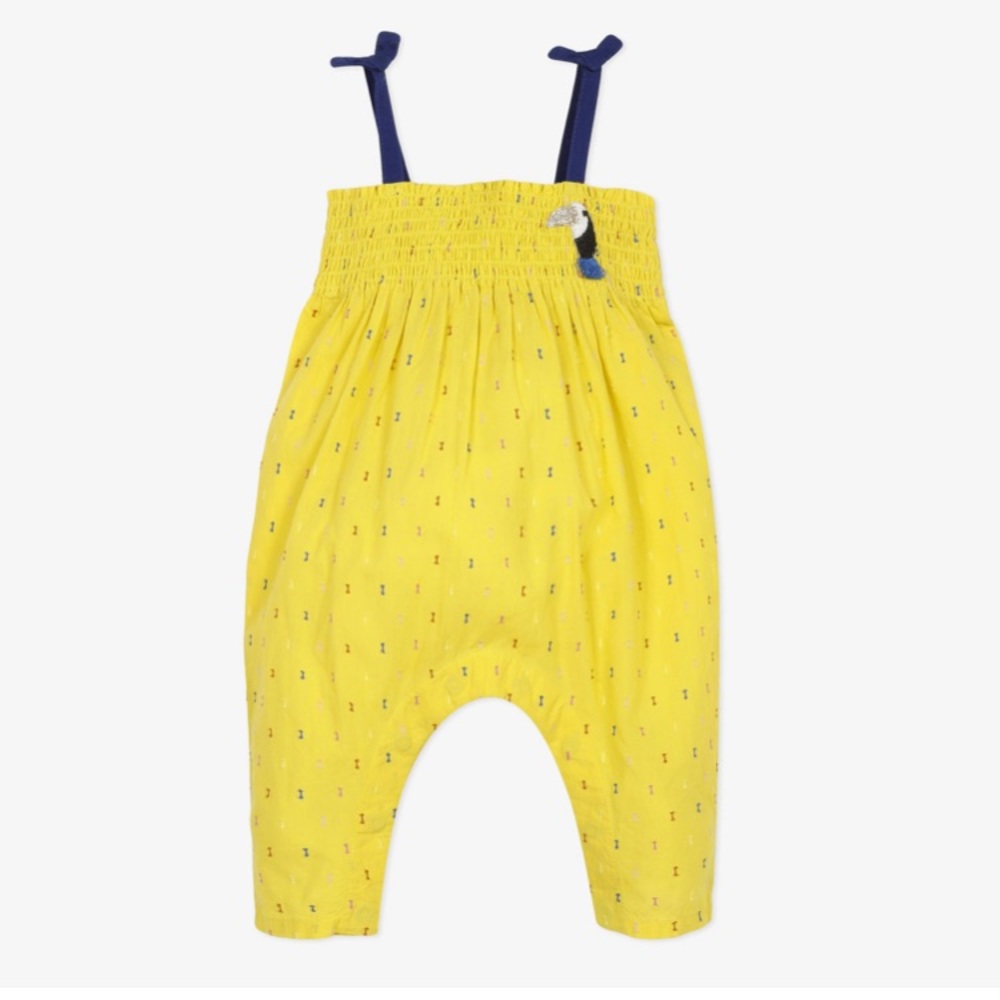 Catimini Yellow dotted Swiss jumpsuit